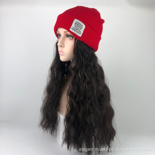 Wholesale hot selling	 hat wig jewish fall  braid wig winter hat  women wig hats hair extensions